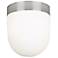 Fraley 7 1/2" Wide Polished Nickel White Glass Ceiling Light