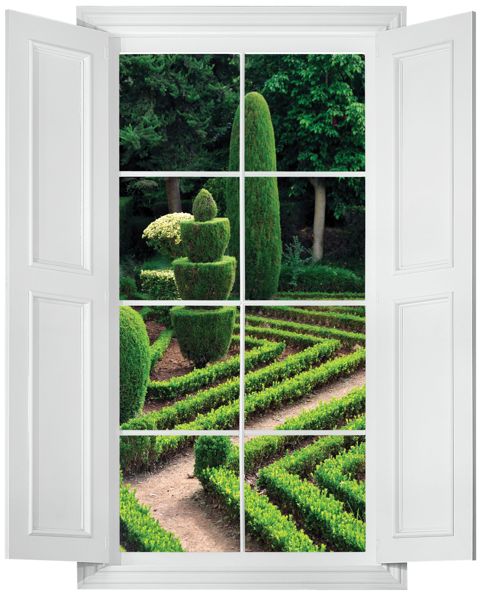 Formal Garden Wall Decal – Elegant Removable Sticker for Home Decor