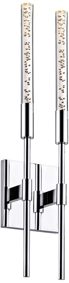 Champagne Wands 20 3/4" High 2-Light Chrome LED Sconce