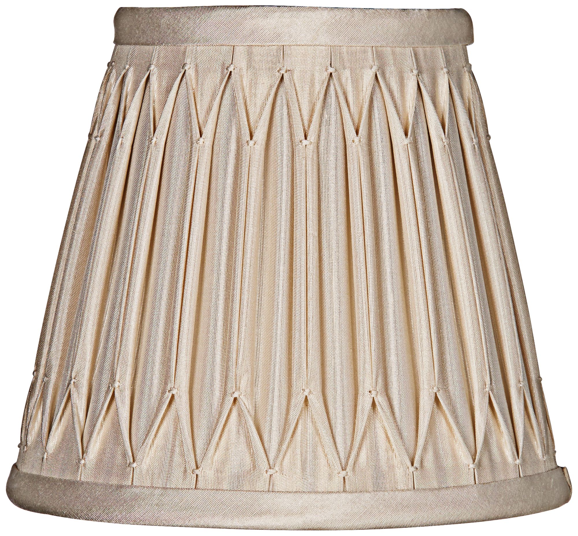 Eggshell Full Smocked Silk Shade 3x5x5 (Clip-On)