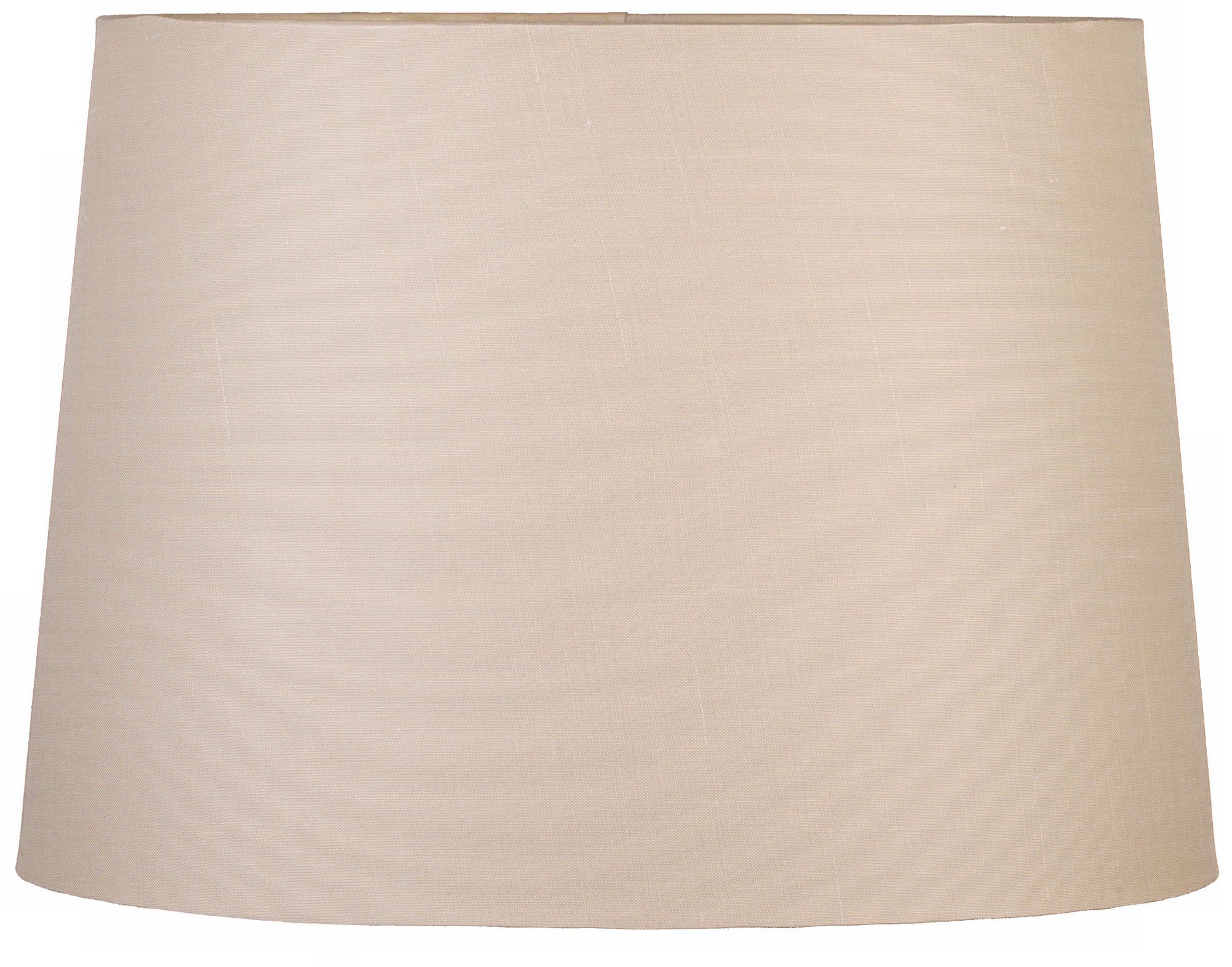 Beige Oval Hardback Linen Shade 14/10x16/12x11 (Spider) 5Y288 Lamps Plus