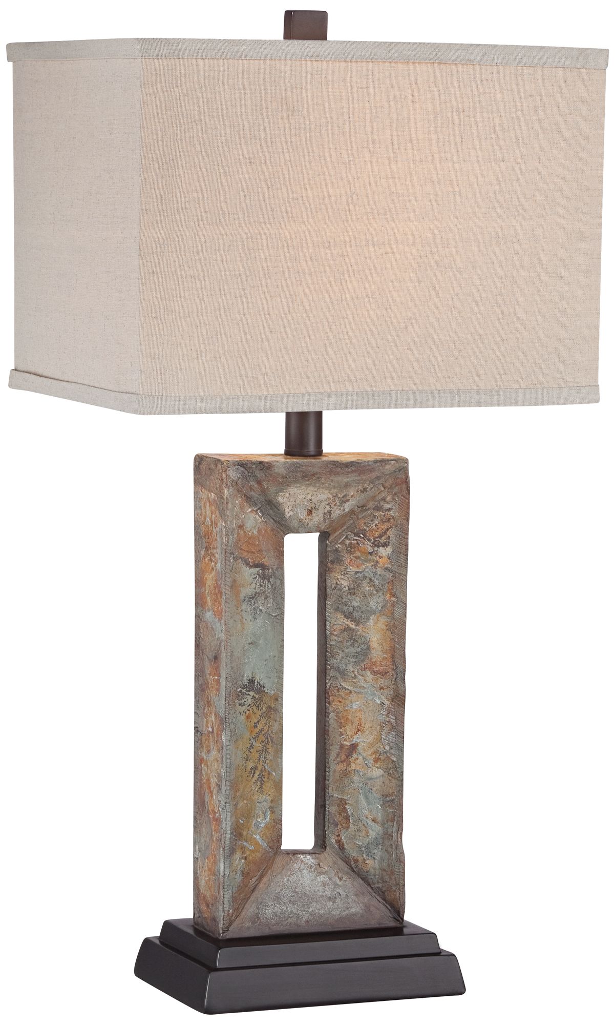 Tahoe Small Rectangular Slate Table Lamp 5Y311 Lamps Plus