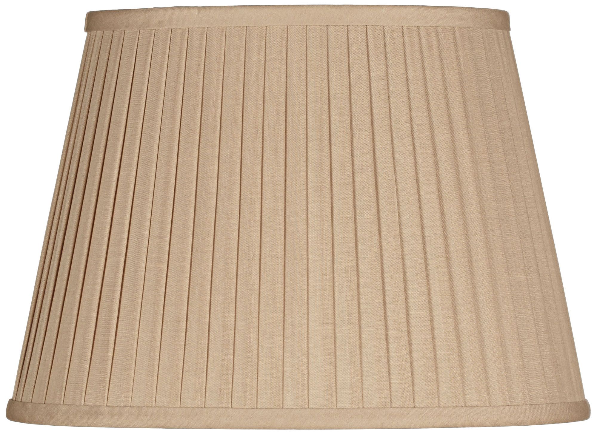Beige Knife Pleat Oval Linen Shade 12/8x16/12x11 (Spider)