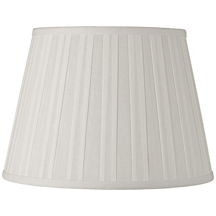 Off White Euro Box Pleat Linen Shade, How To Make A Box Pleated Lampshade