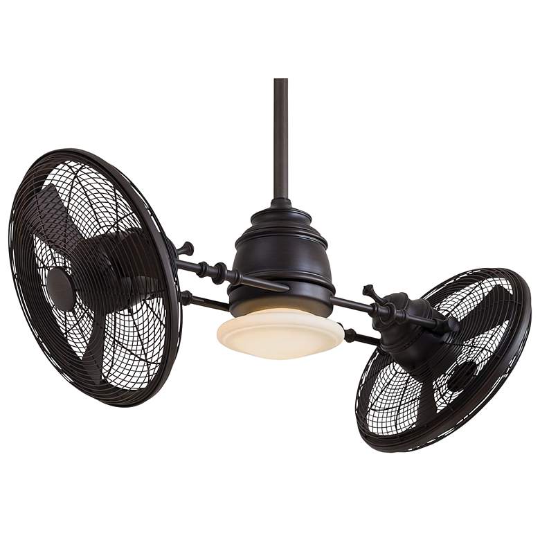 Image 2 42" Minka Aire Vintage Gyro Kocoa Cage Ceiling Fan with Wall Control