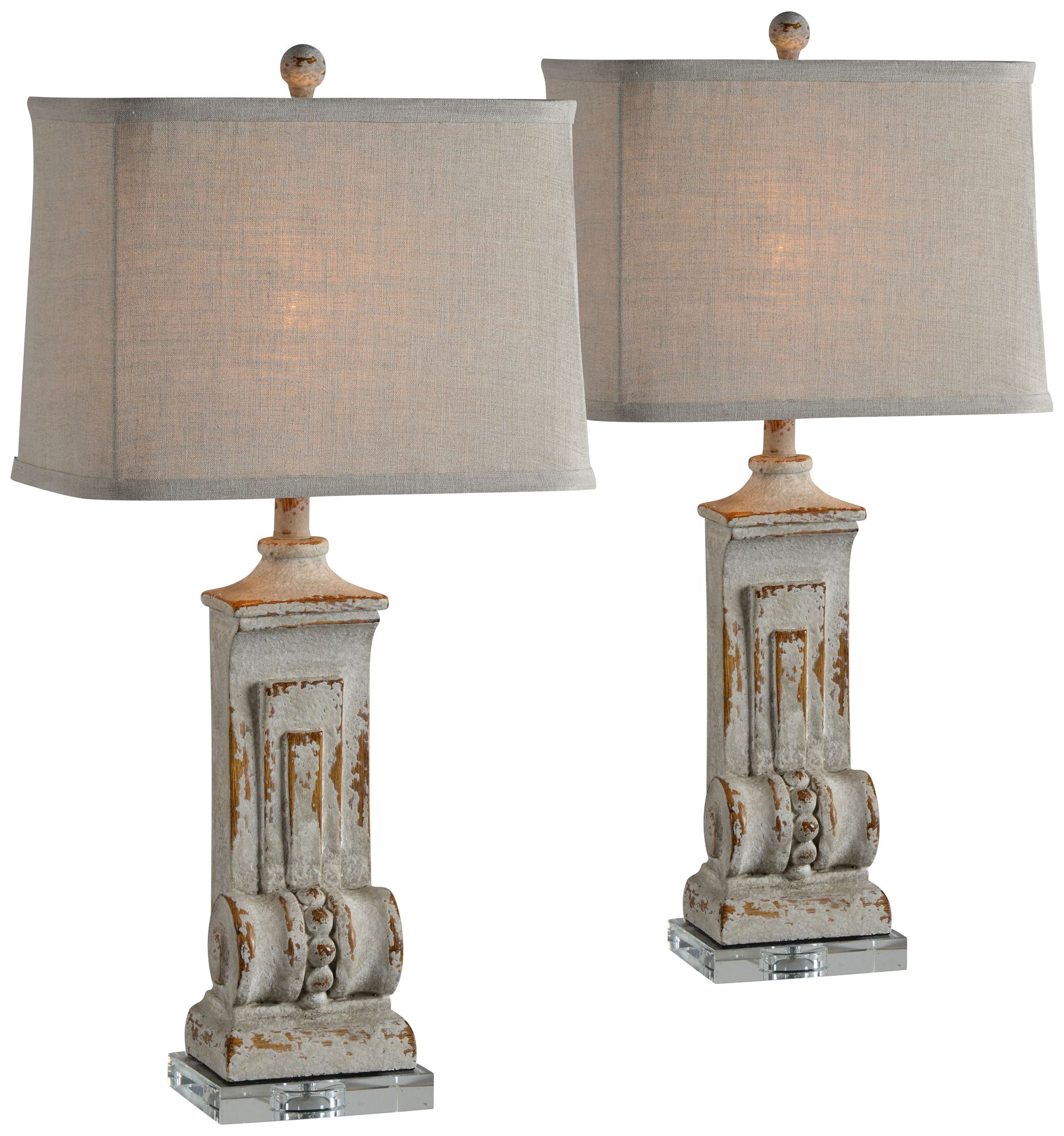 Forty West Farrah Washed Gray Table Lamps Set of 2 600P0 Lamps Plus
