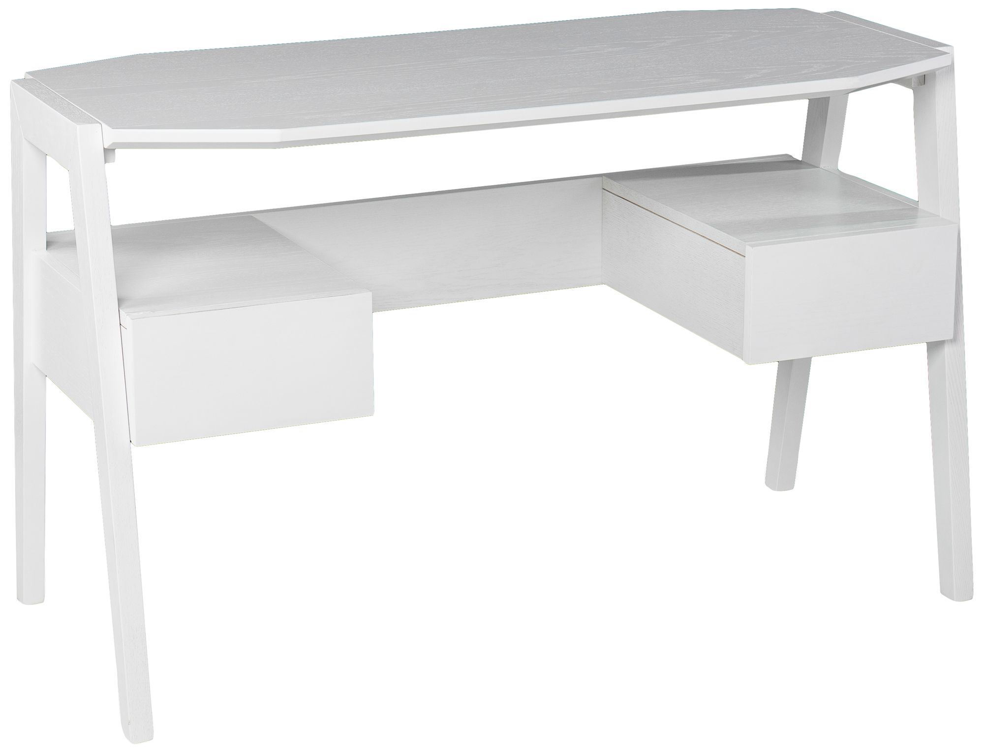Clyden 48 1/4" Wide White Wood 2-Drawer Writing Desk