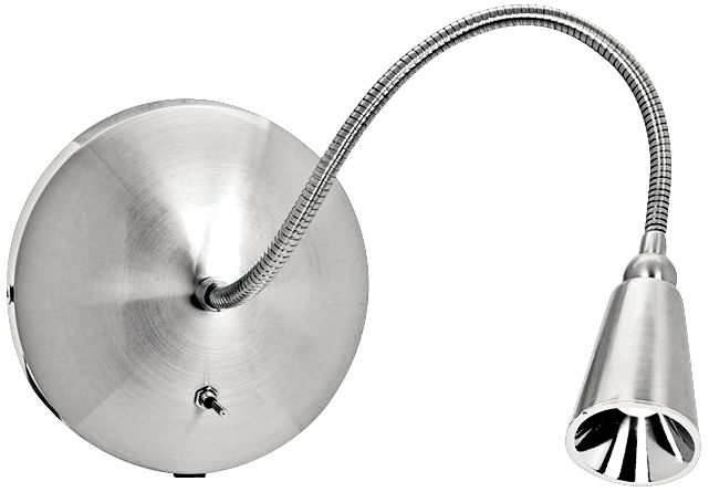 Brushed Steel LED Gooseneck Wall Lamp