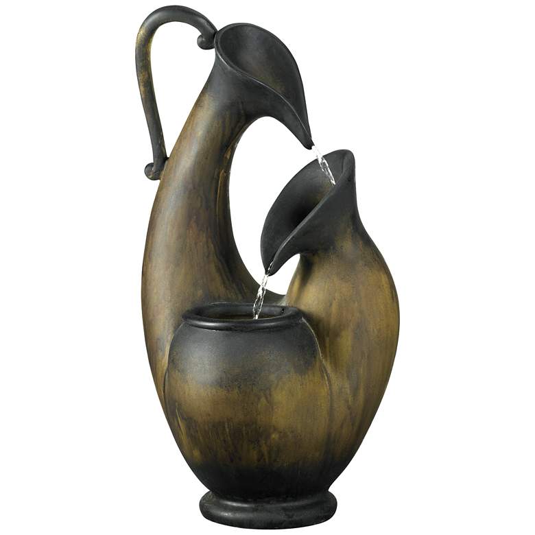 Weathered Jug 24&quot; High Outdoor Tabletop Fountain