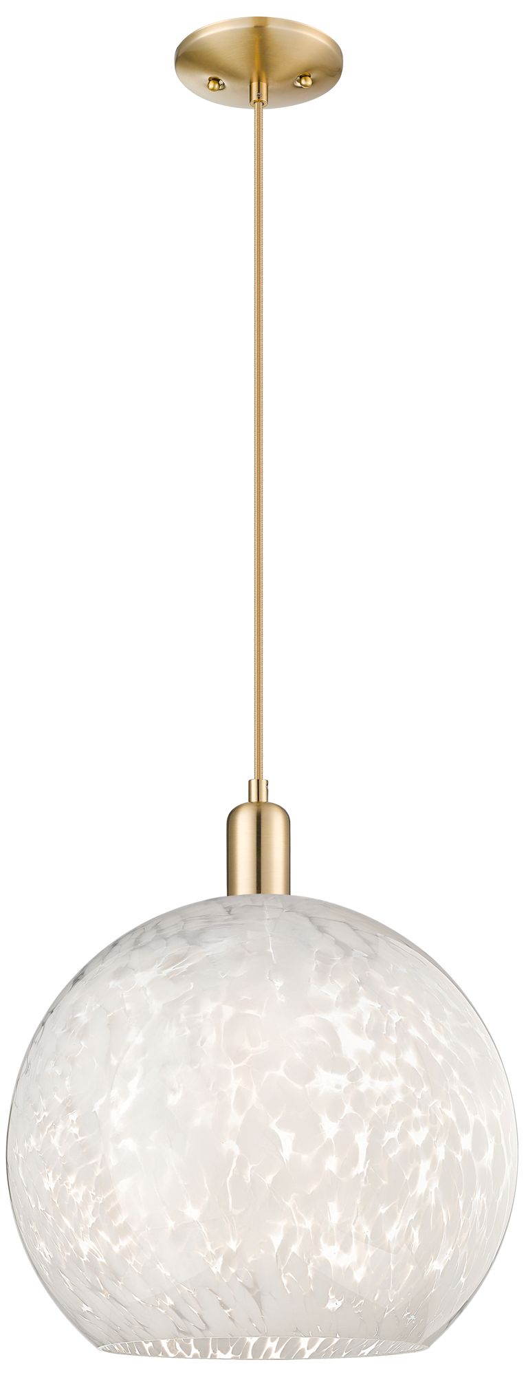 Innovations Lighting Arcadia White Mouchette 14"w Champagne Bronze Cord Hung Mini Pendant