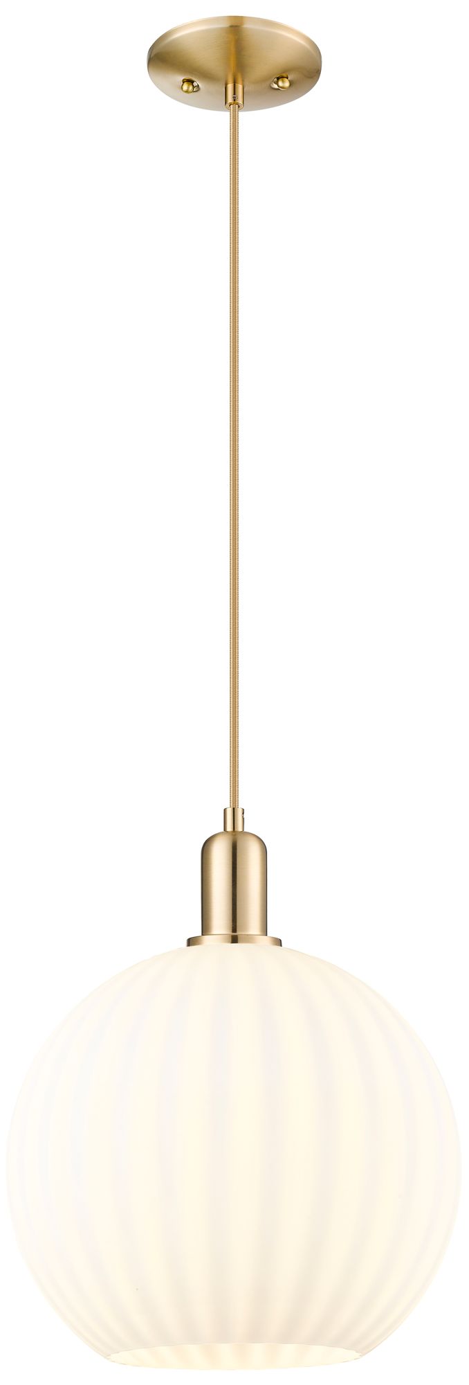 Innovations Lighting Arcadia White Venetian 12"w Champagne Bronze Cord Hung Mini Pendant