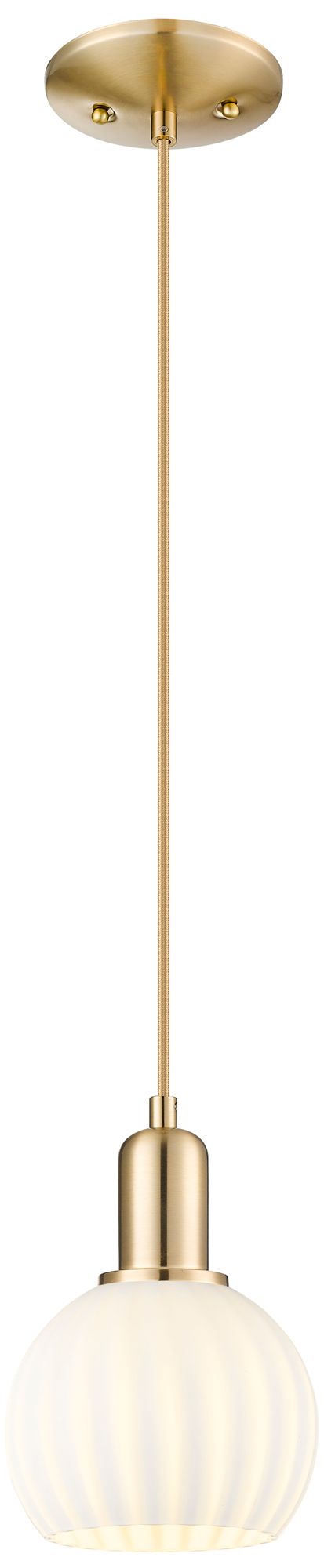 Innovations Lighting Arcadia White Venetian 6" Wide Champagne Bronze Cord Hung Mini Pendant