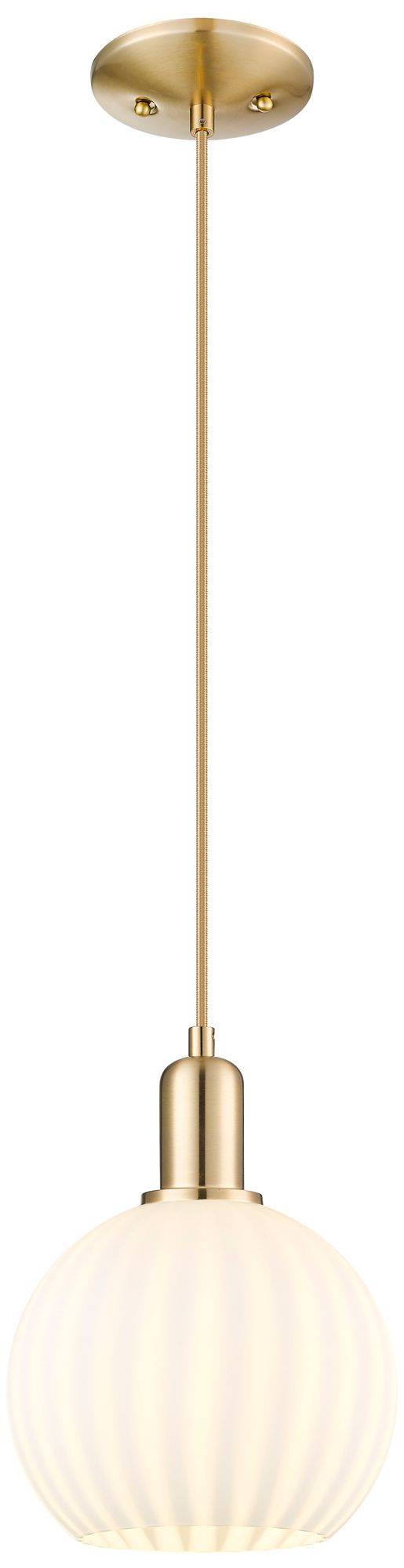 Innovations Lighting Arcadia White Venetian 8" Wide Champagne Bronze Cord Hung Mini Pendant