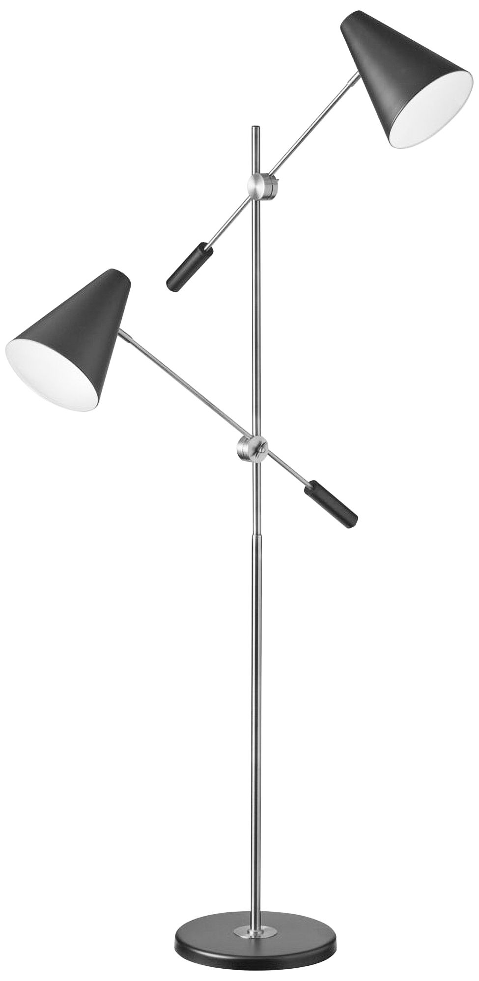 Mezza Polished Chrome 2-Light Modern Floor Lamp