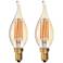 40W Equivalent Amber 4W LED Dimmable Flame Tip Cande 2-Pack