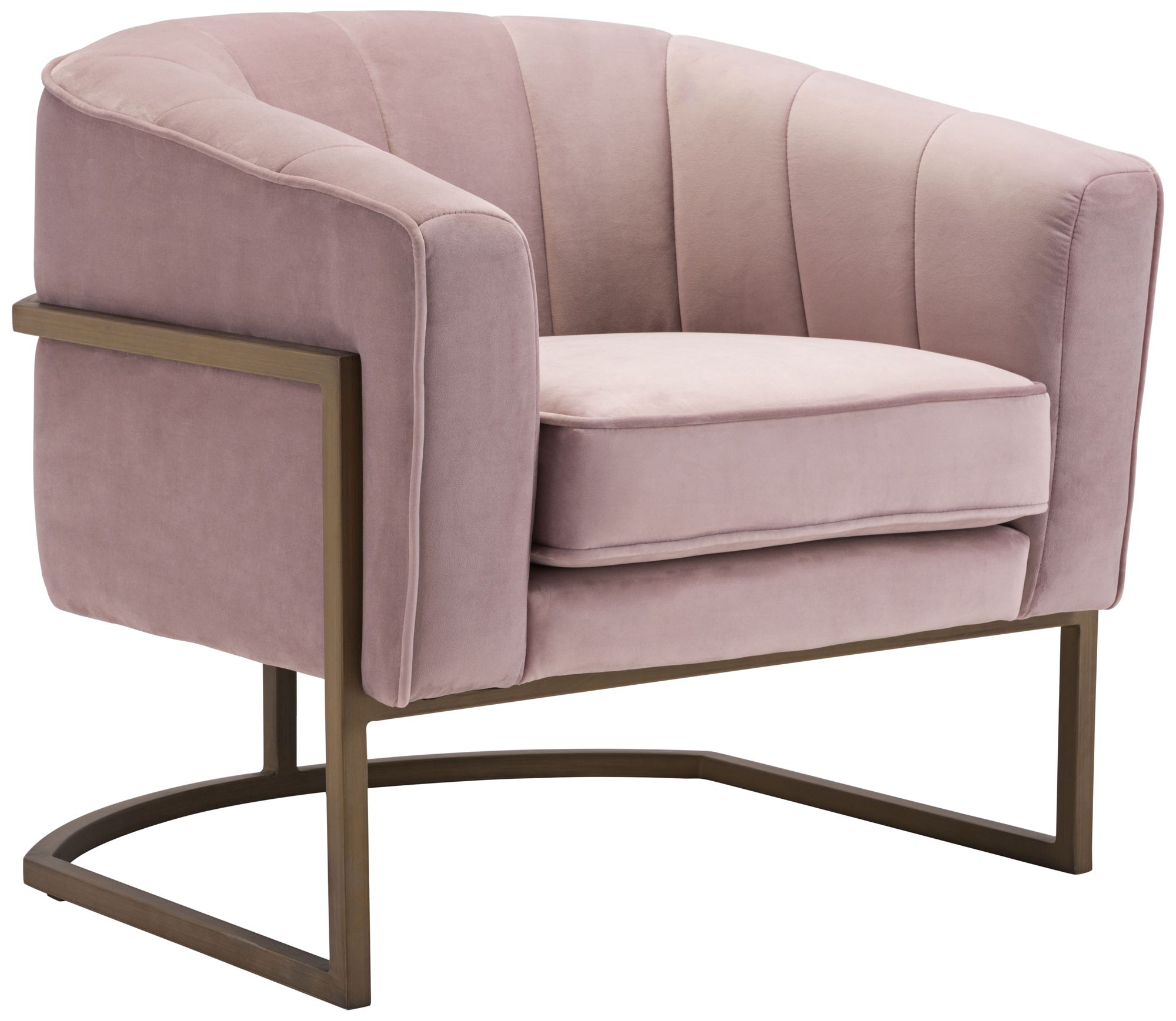 Zuo Lyric Pink Velvet Occasional Chair