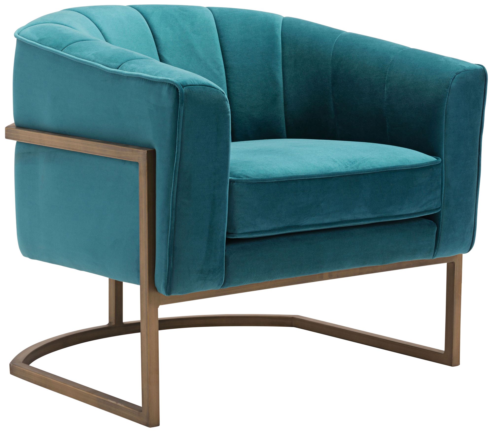 Zuo Lyric Green Velvet Occasional Chair