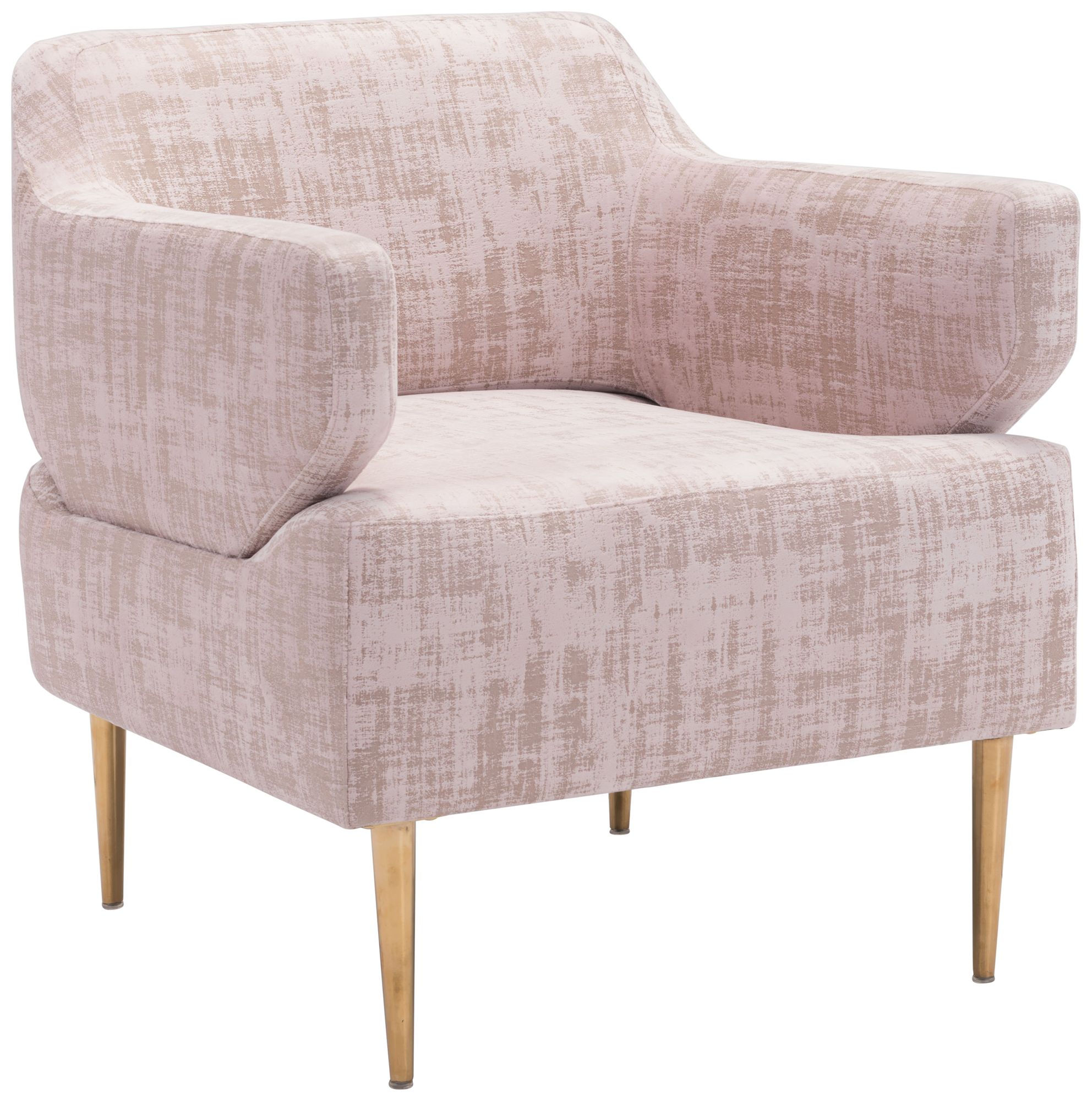 Zuo Oasis Pink Velvet Armchair