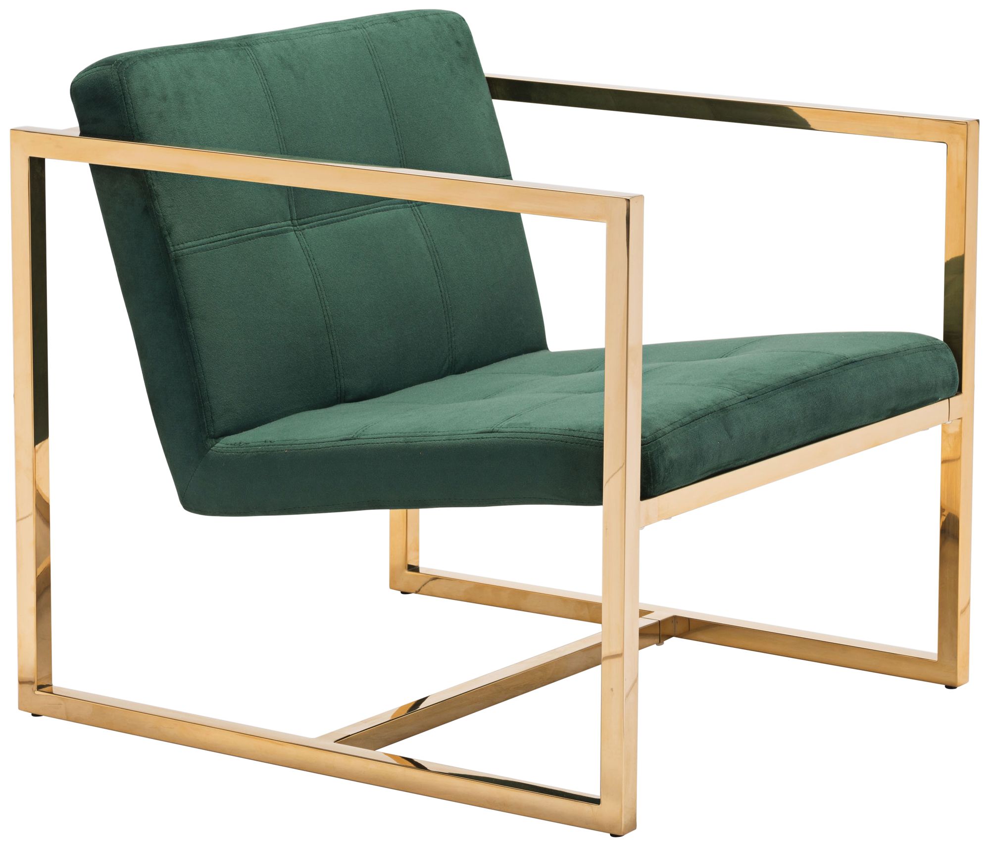 Zuo Alt Green Velvet Tufted Armchair