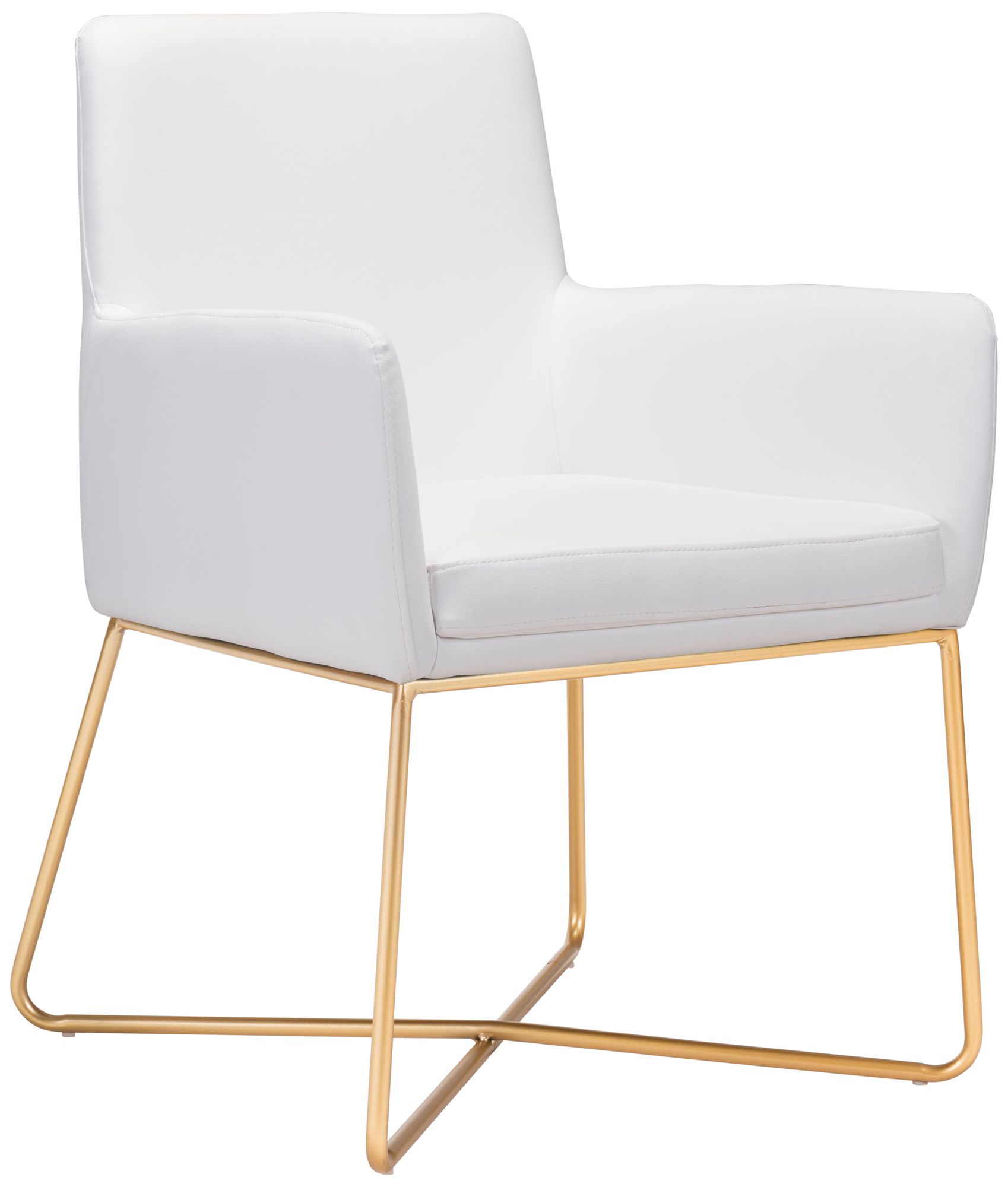 Zuo Honoria White Leatherette Armchair