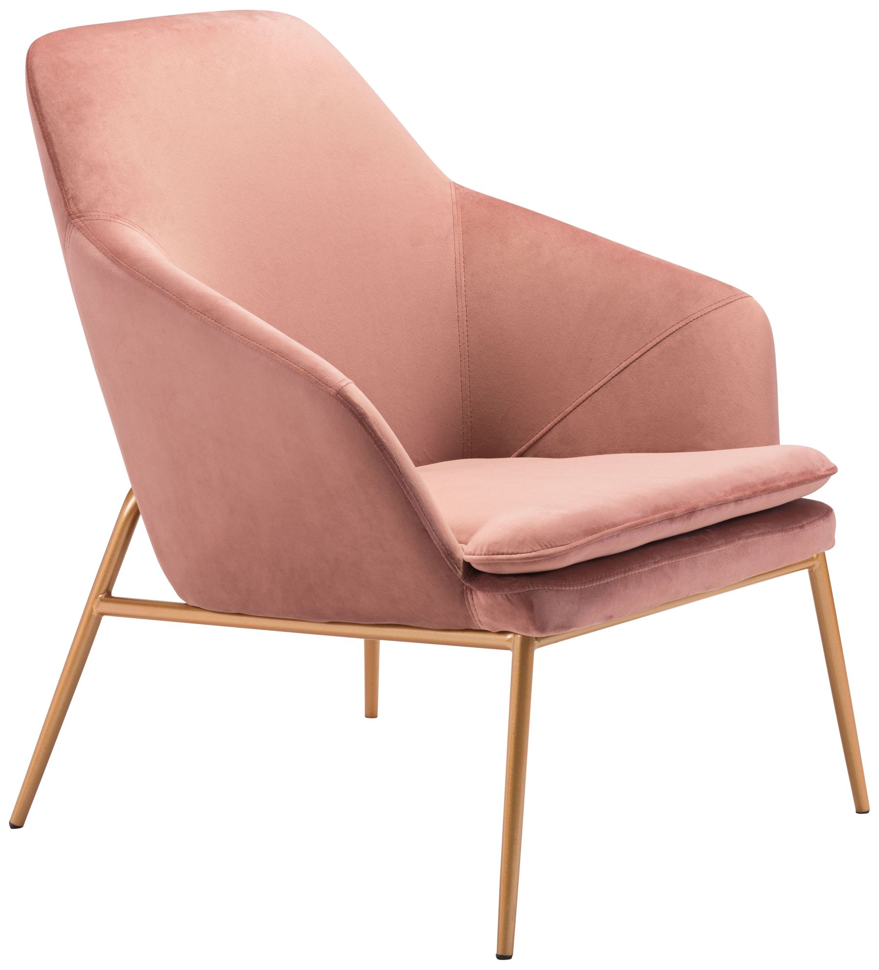 Zuo Debonair Pink Velvet Armchair