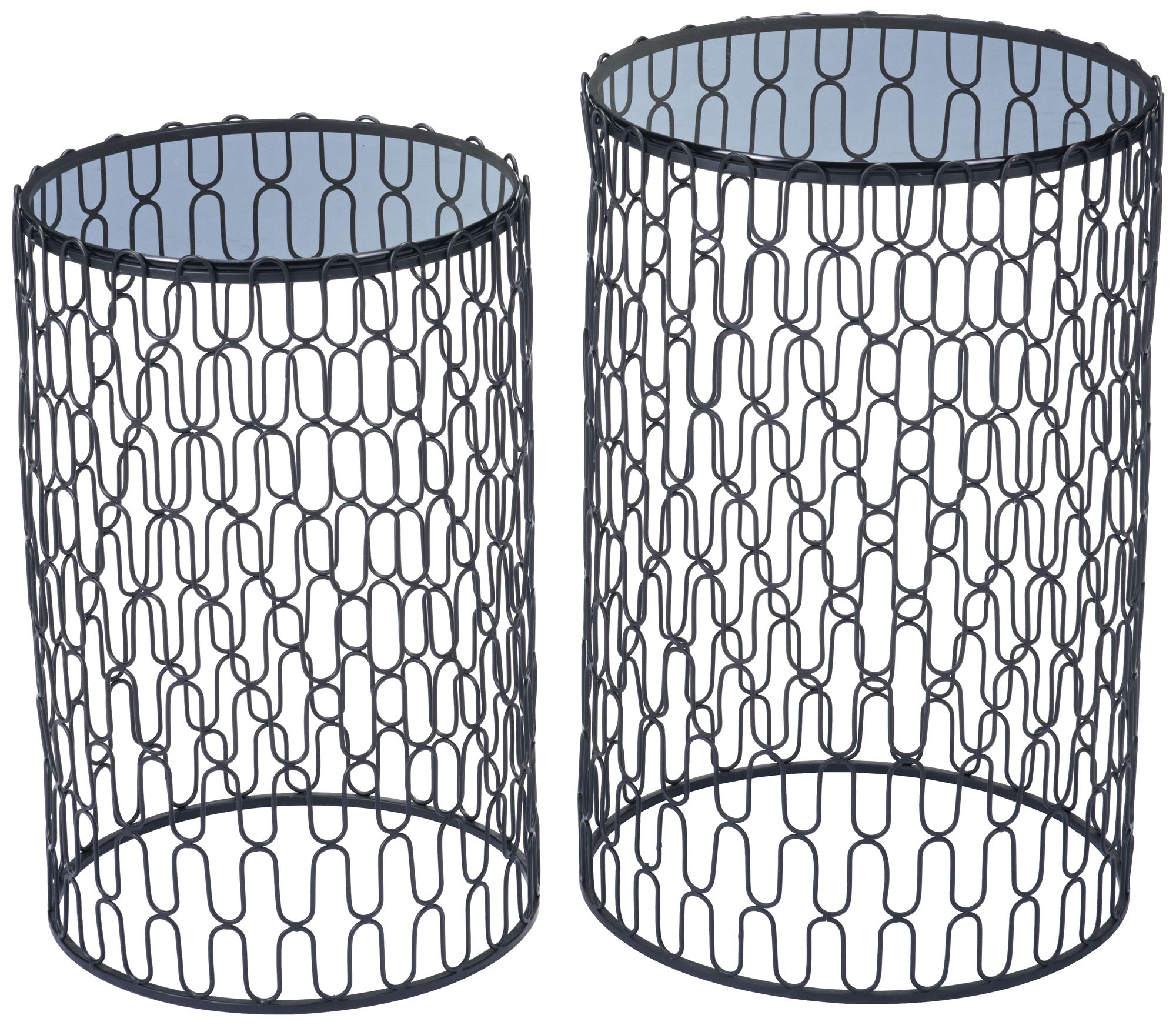 Zuo Amelia Black Round Side Tables Set of 2