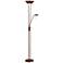 Mother and Son Oil Brushed Bronze Metal Torchiere Floor Lamp