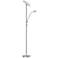 Mother and Son Satin Chrome Metal 23W LED Torchiere Floor Lamp