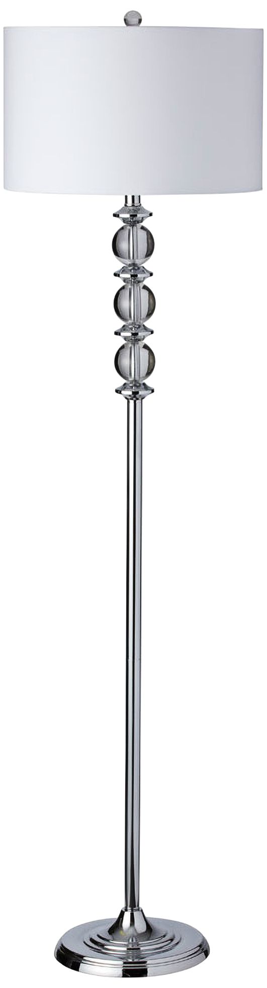 Caroline Polished Chrome Floor Lamp with Crystal Glass Balls