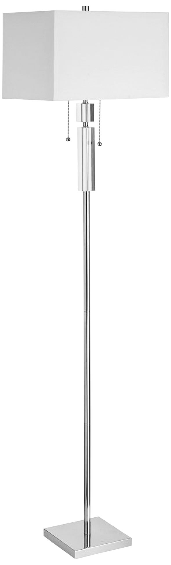 Asplund Polished Chrome Floor Lamp with Rectangular Shade 60E85