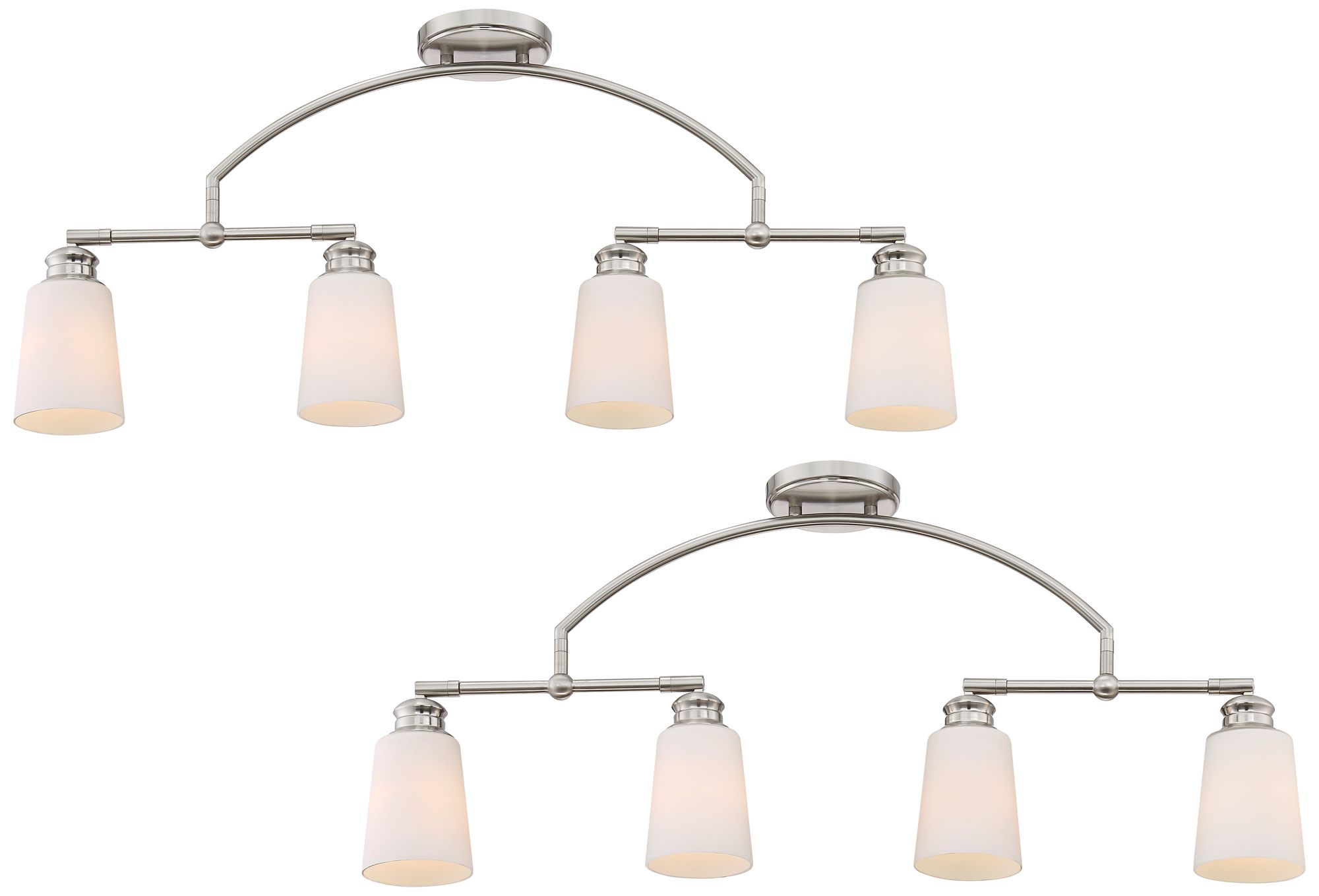 Pro Track Nickel 4 Light Swing Arm Track Fixture Set Of 2