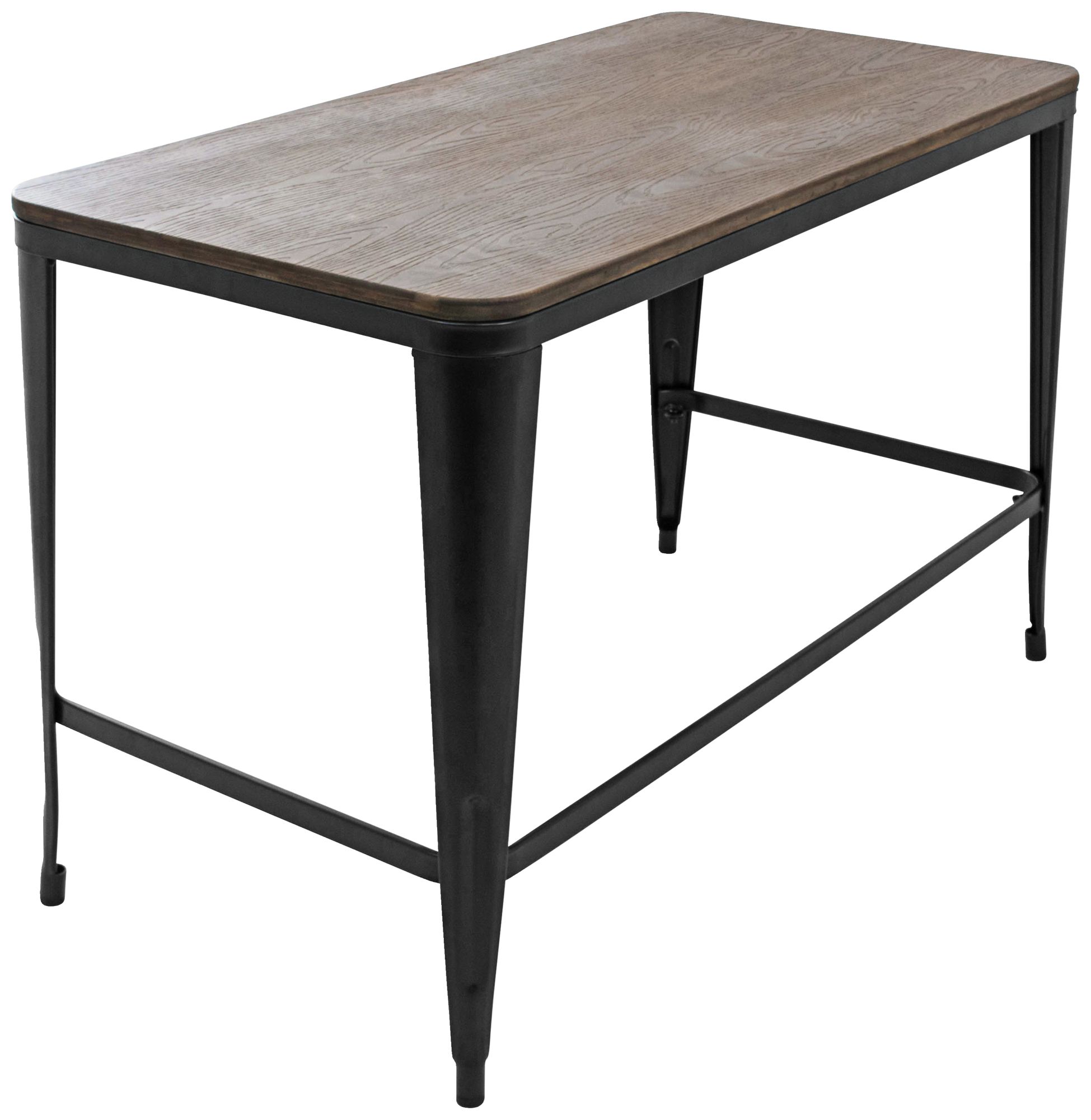 Pia 47 1/4" Wide Espresso Wood and Black Metal Desk