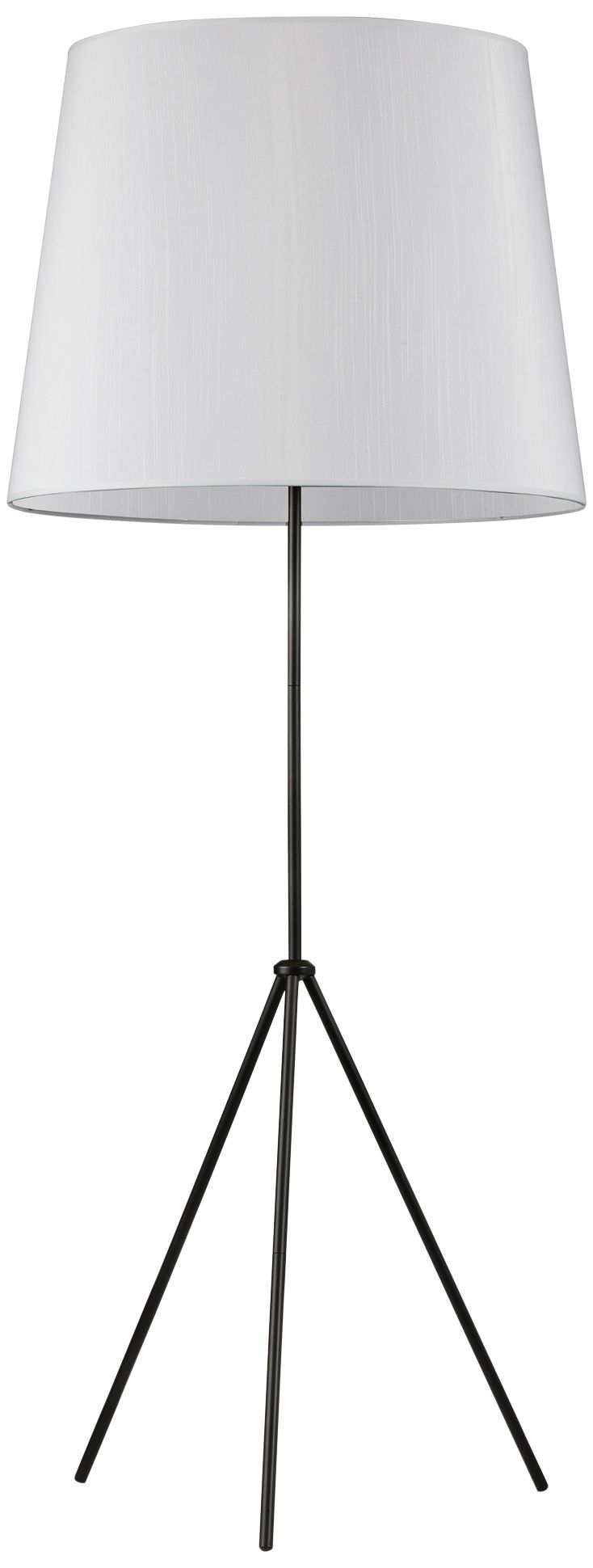 Finesse Matte Black Floor Lamp with Large JTone White Shade