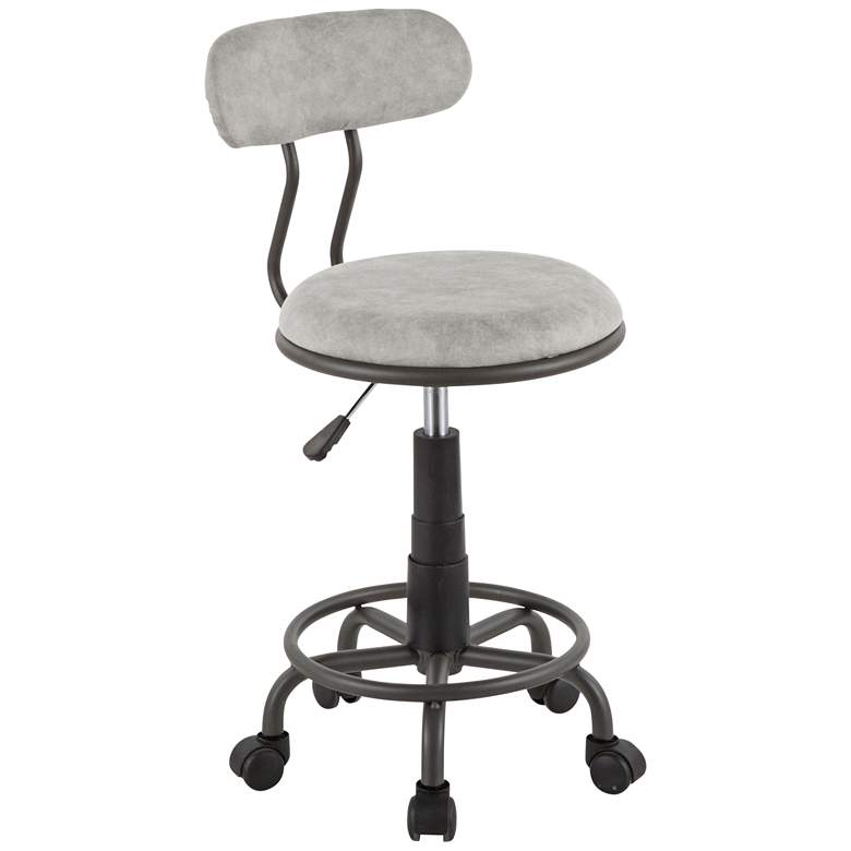 Image 2 Swift Light Gray Faux Leather Adjustable Swivel Task Chair