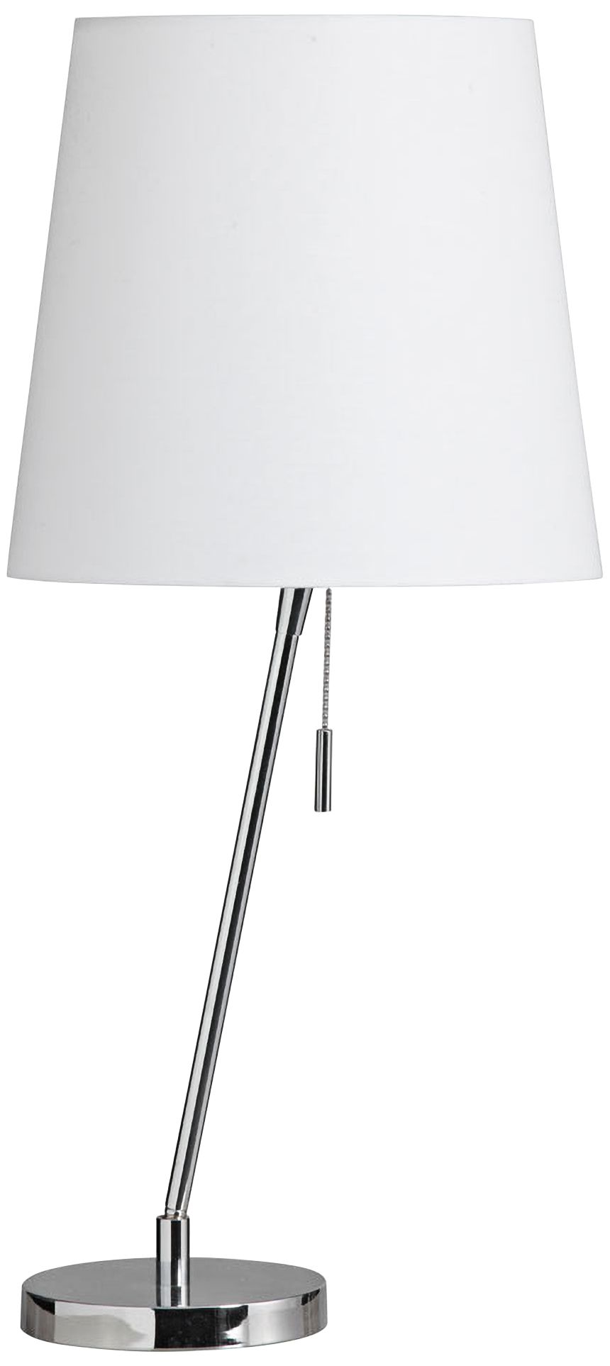 Canting Polished Chrome Accent Table Lamp
