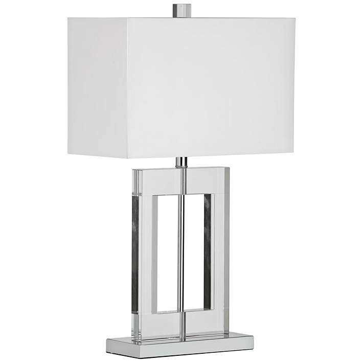 Figure Rectangular Crystal Table Lamp, White Crystal Table Lamp