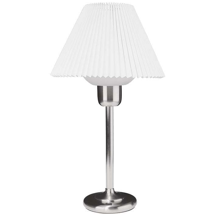 Quip Satin Chrome Metal Table Lamp With 200 Watt Bulb