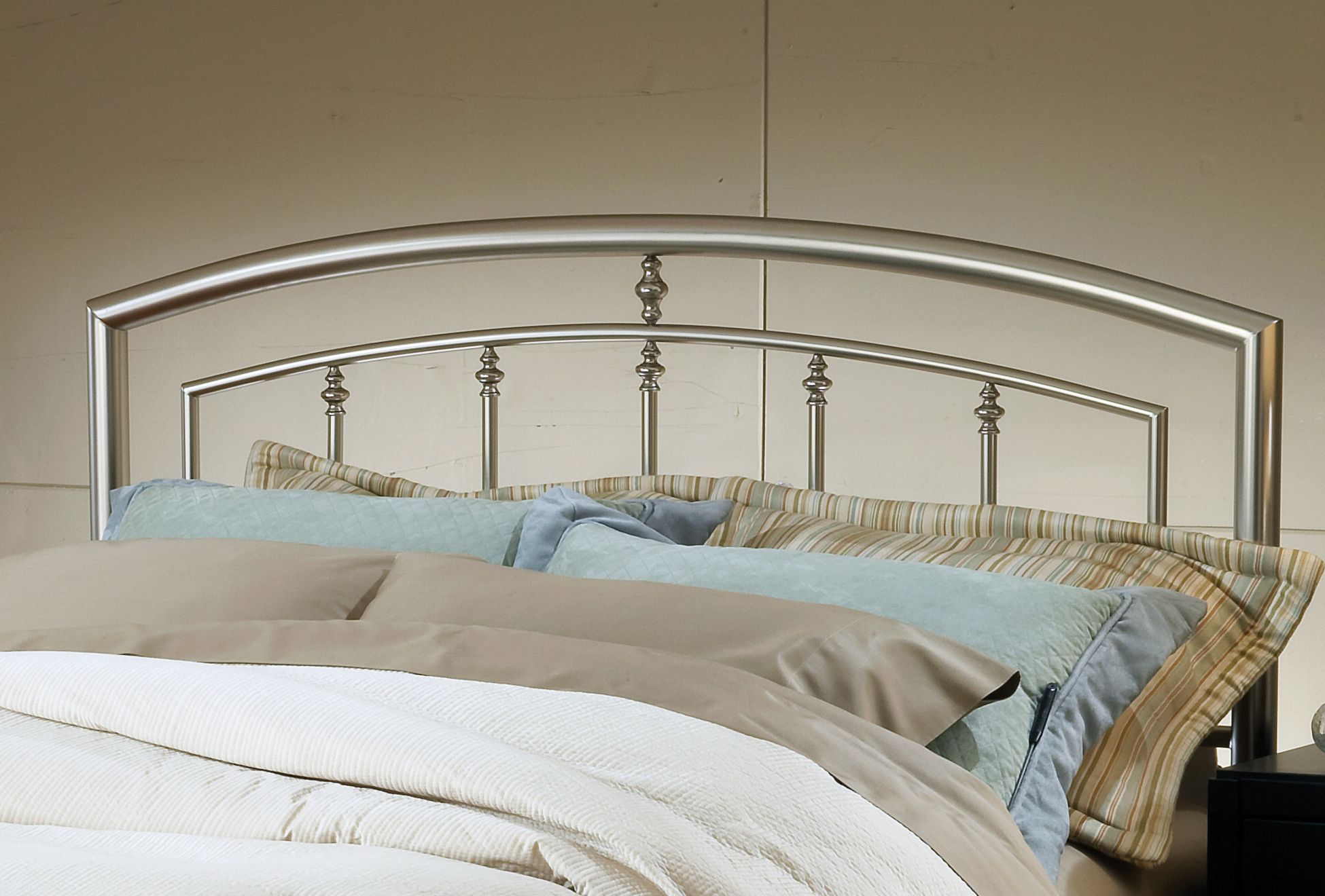 Hillsdale Claudia Matte Nickel Metal King Headboard 60J26 Lamps Plus