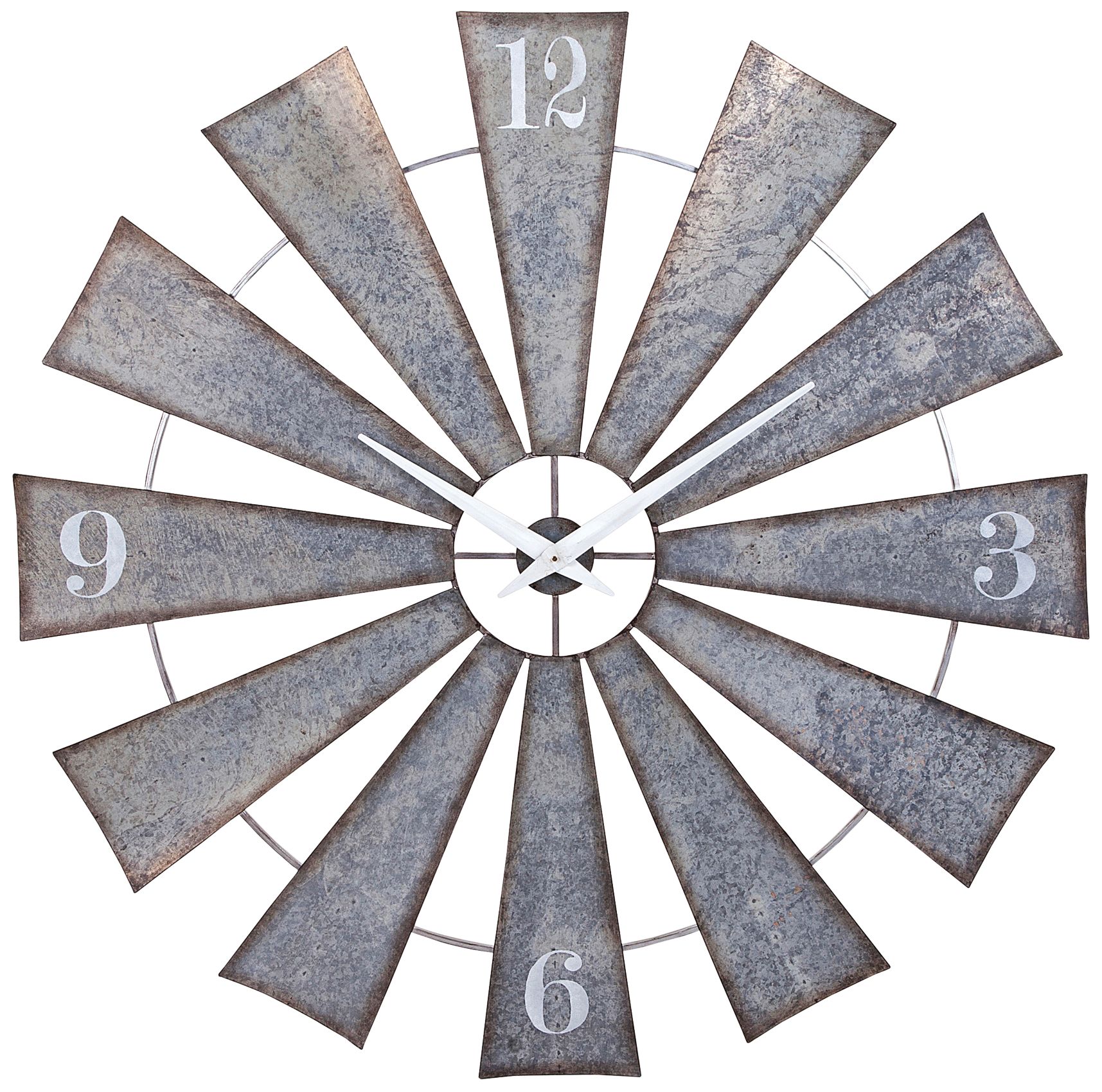 Ward Gray 48" Round Metal Windmill Wall Clock