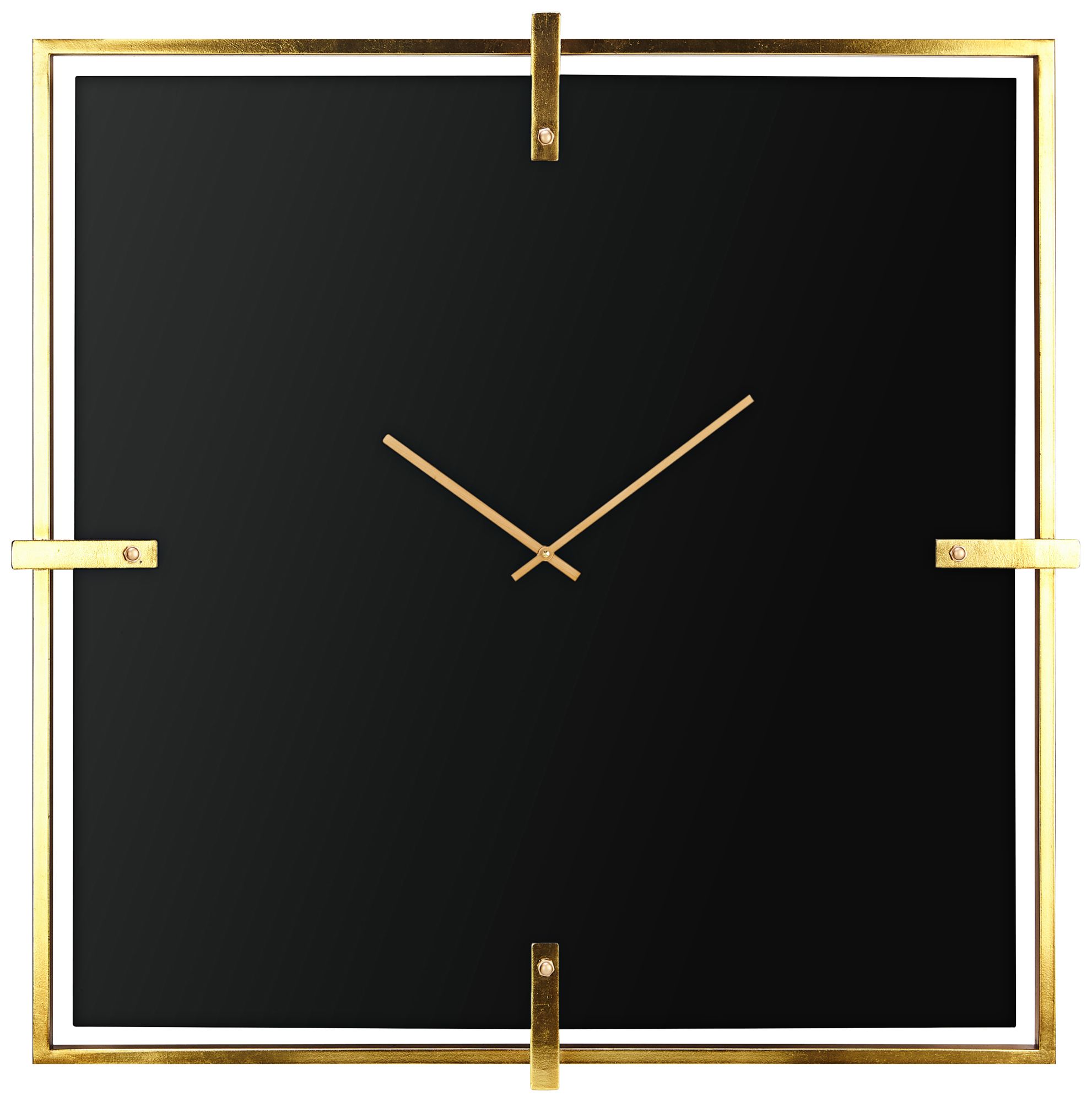Connell Black 36" Square Glass Wall Clock