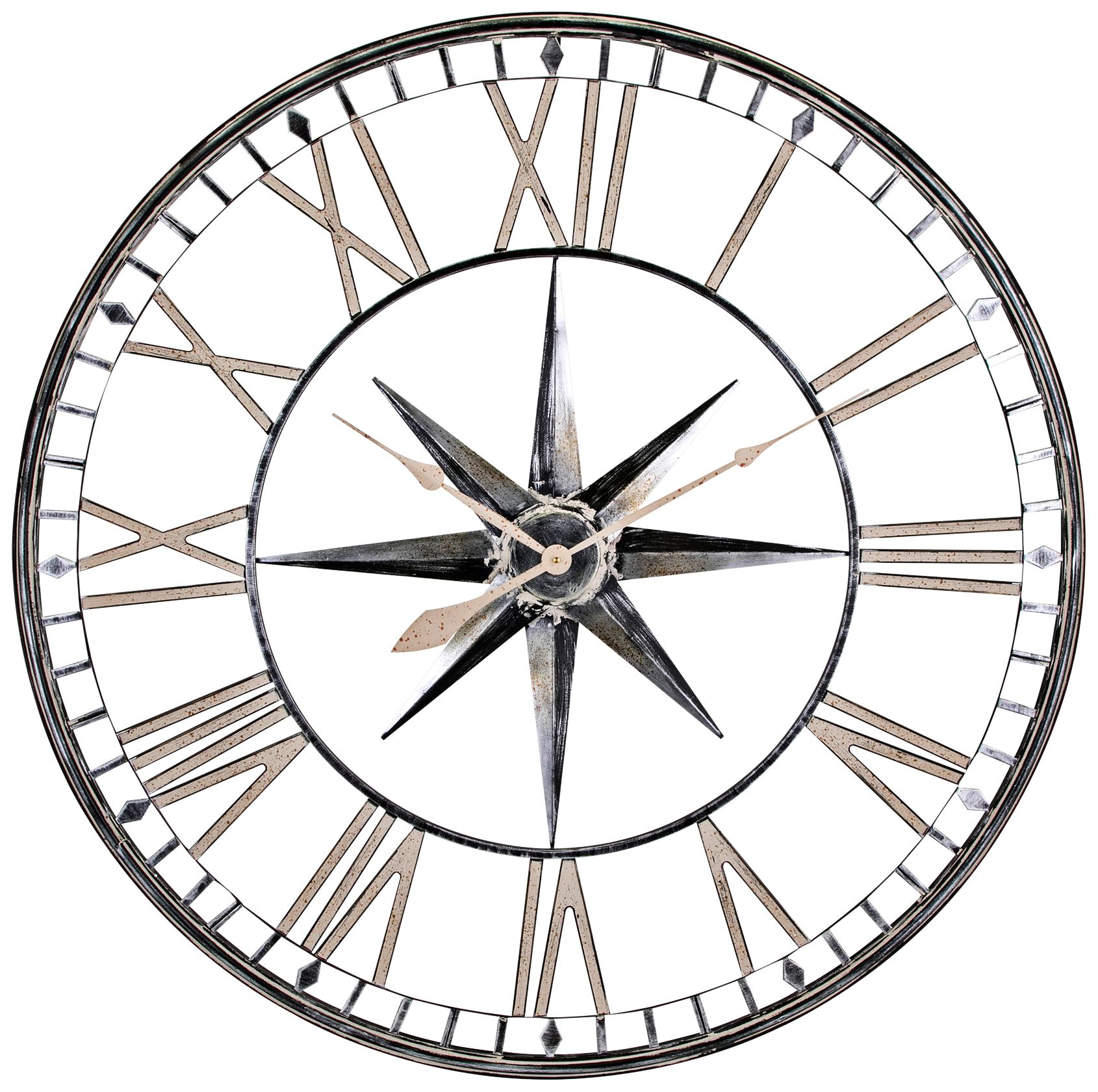 Merrill Black and Cream 43" Oversized Round Wall Clock
