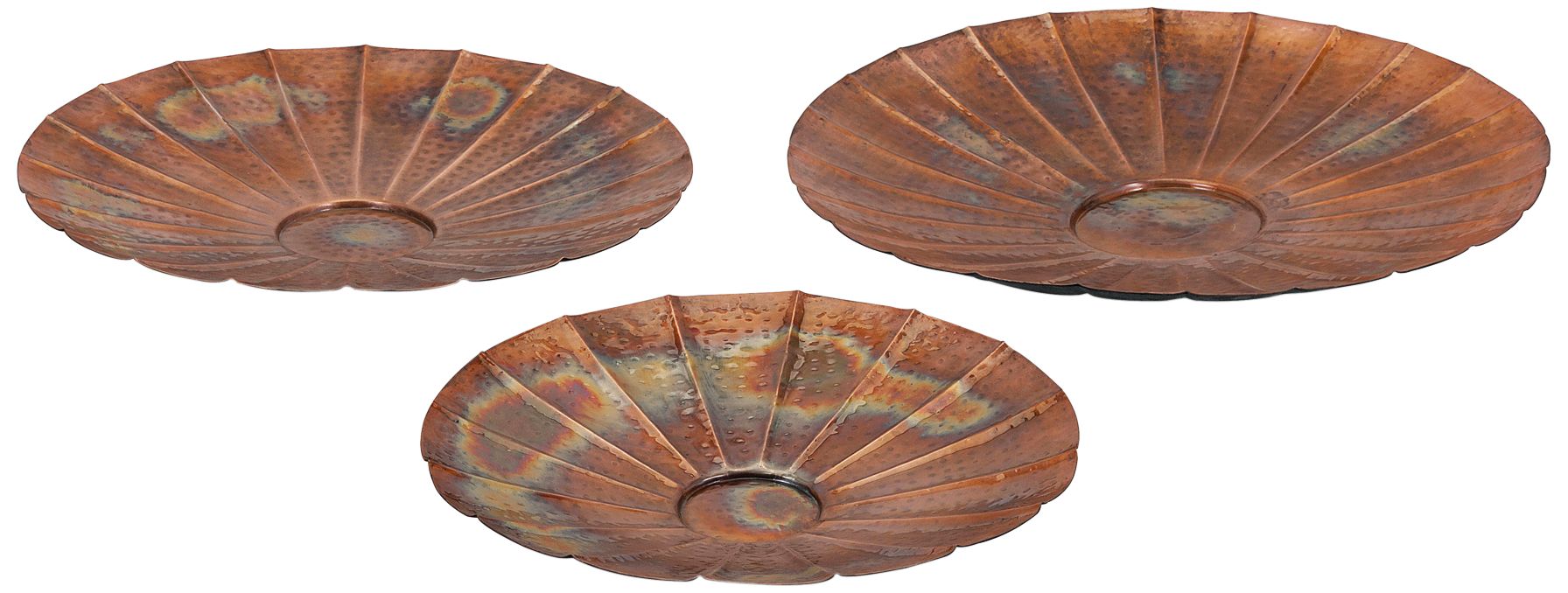 Suri Copper Metal Wall Art Charger Plates - Set of 3