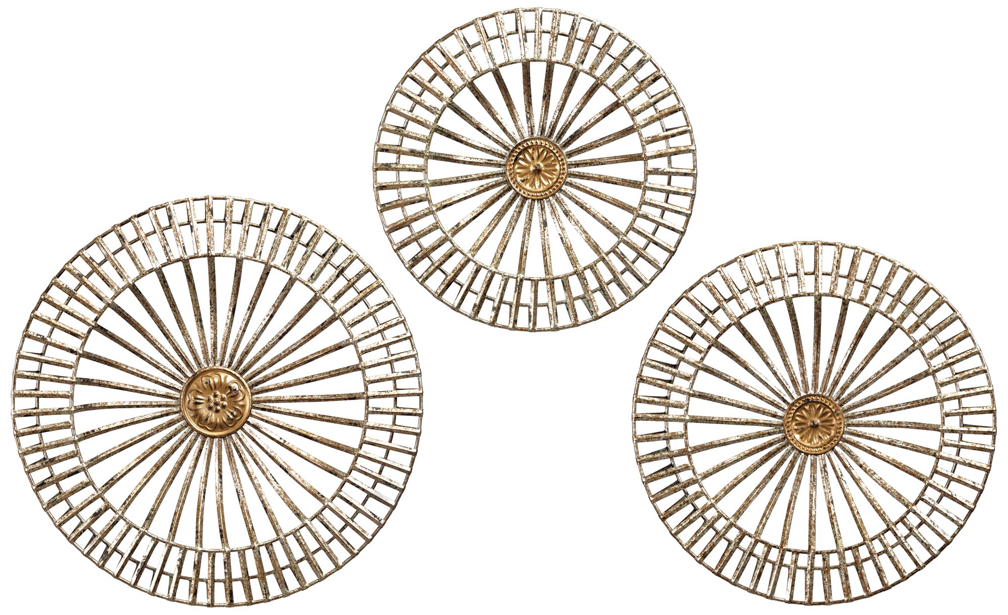 Jennings Gold Metal Wall Discs Set of 3