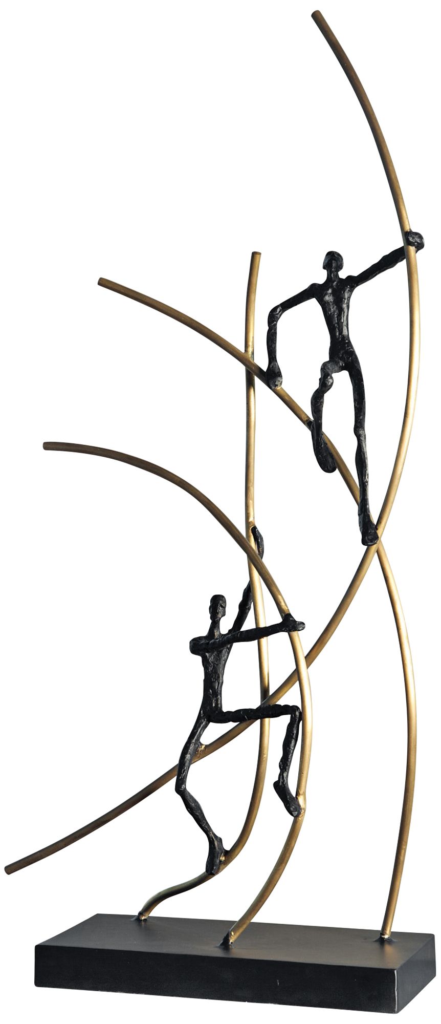 Up Swing 30" High Gold and Bronze Iron Statue