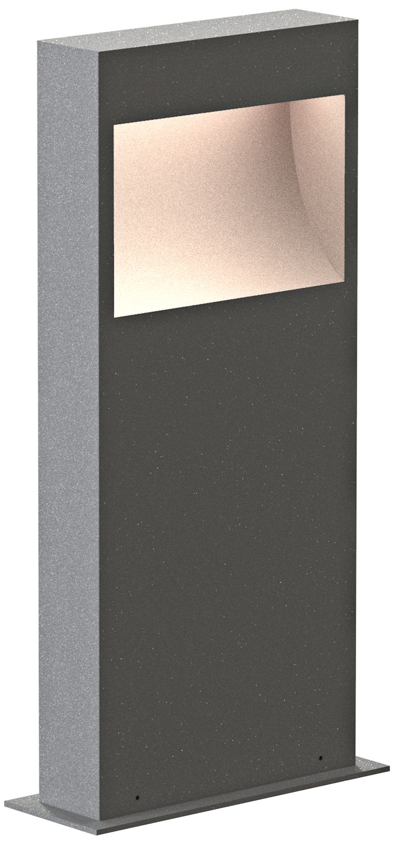 Inside Out Square Curve 16" High Textured Gray LED Bollard
