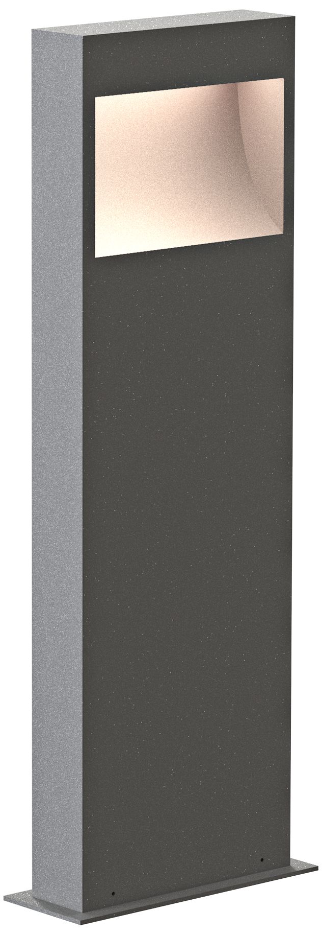 Inside Out Square Curve 22" High Textured Gray LED Bollard