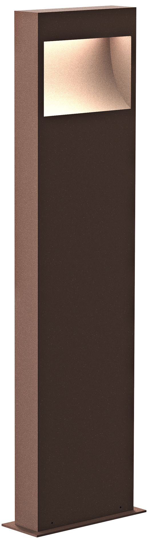 Inside Out Square Curve 28"H Textured Bronze LED Bollard