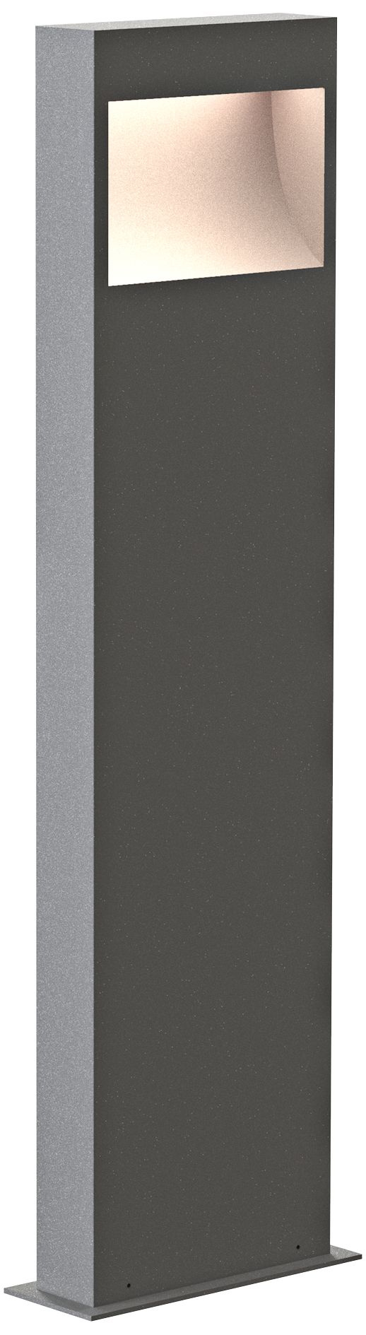 Inside Out Square Curve 28" High Textured Gray LED Bollard