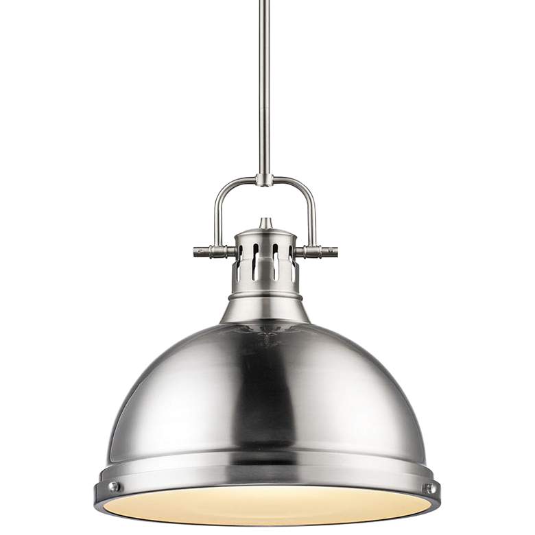 Image 2 Duncan 14" Wide Pewter Pendant Light with Rod