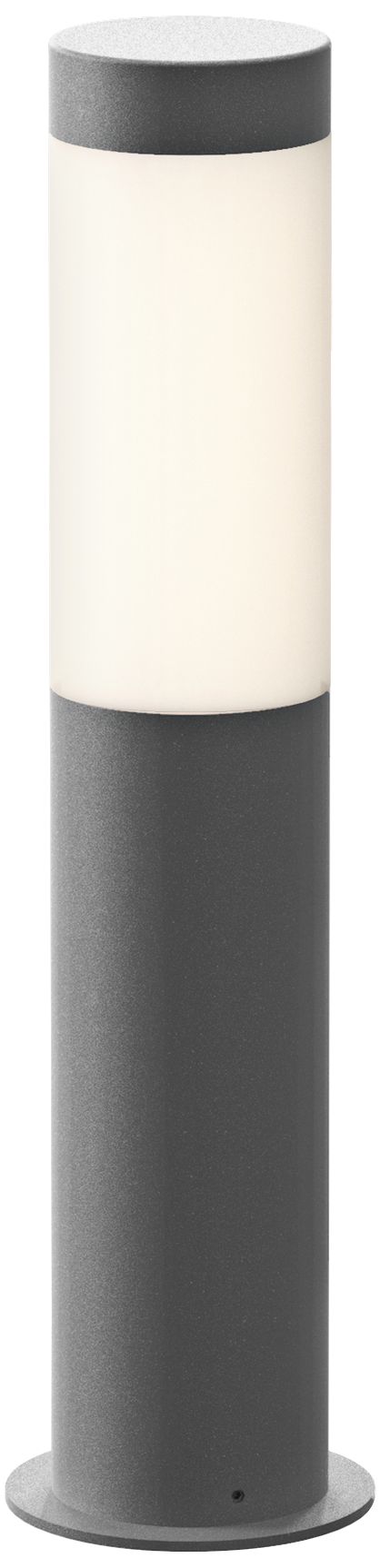 Inside Out Round Column 16" High Textured Gray LED Bollard